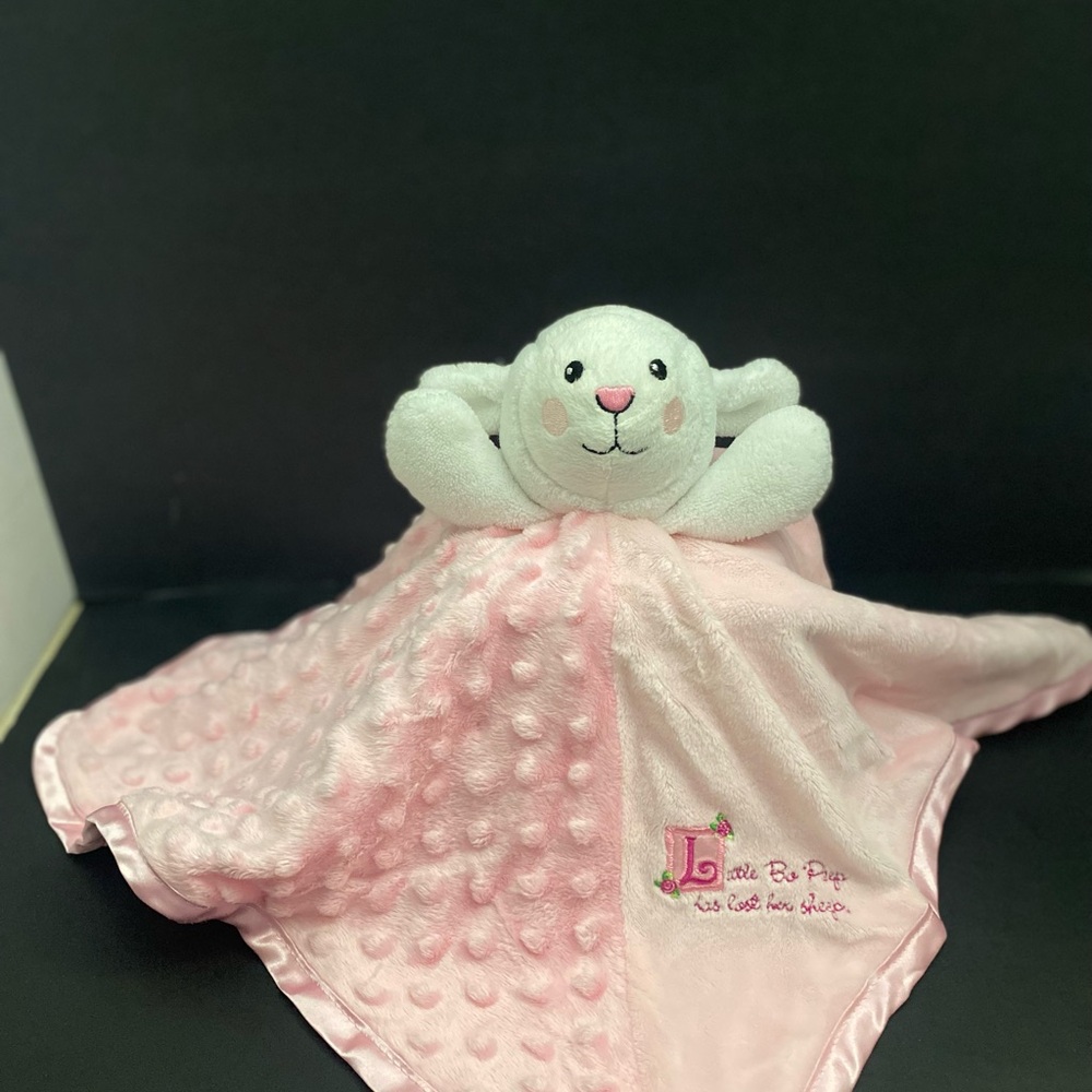 Pink and White Bunny Plush Blanket